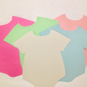 Set of 10 Onesie Cutouts, Blank Baby Shower Cutouts for Banners and Centerpieces, Baby Shower Decor, Baby Shower Games Paper Cutouts