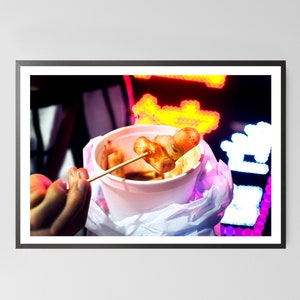 Klassischer Street Food Print Hong Kong Wandkunst - Chinesisches Essen Poster - Hong Kong Reisefotografie - Asiatisches Essen - Modernes Küchendekor
