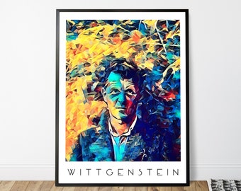 Ludwig Wittgenstein Poster - Wittgenstein Print - Philosophy Gift - Famous Philosopher Poster - Office Wall Art - Literature Home Decor