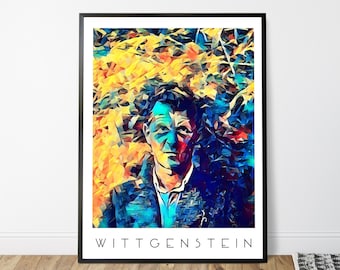 Ludwig Wittgenstein Poster - Wittgenstein Print - Philosophy Gift - Famous Philosopher Poster - Office Wall Art - Literature Home Decor