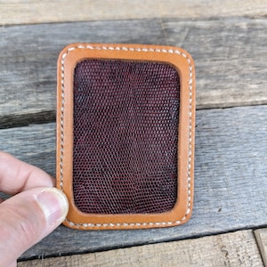 Cartera de bolsillo delantero de cuero con piel de lagarto, cartera delgada, cartera de cuero para hombre