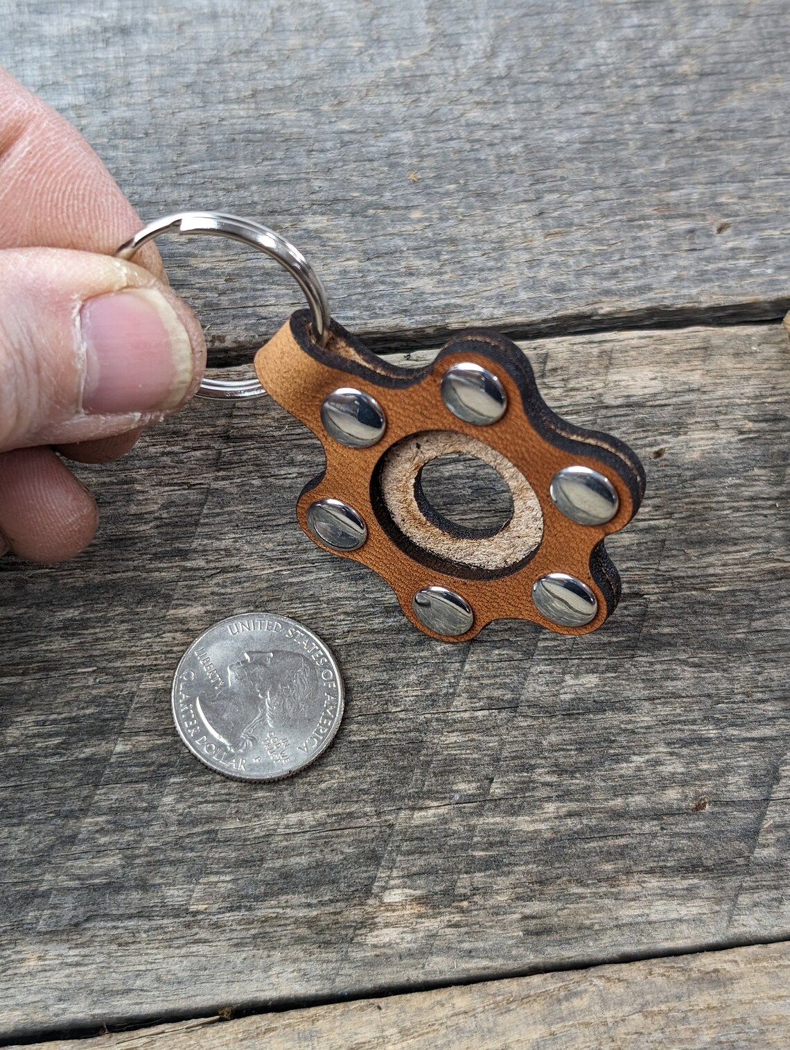 Quarter Key Chain Leather Quarter Holder Keychain Coin Holder Key Fob - Etsy
