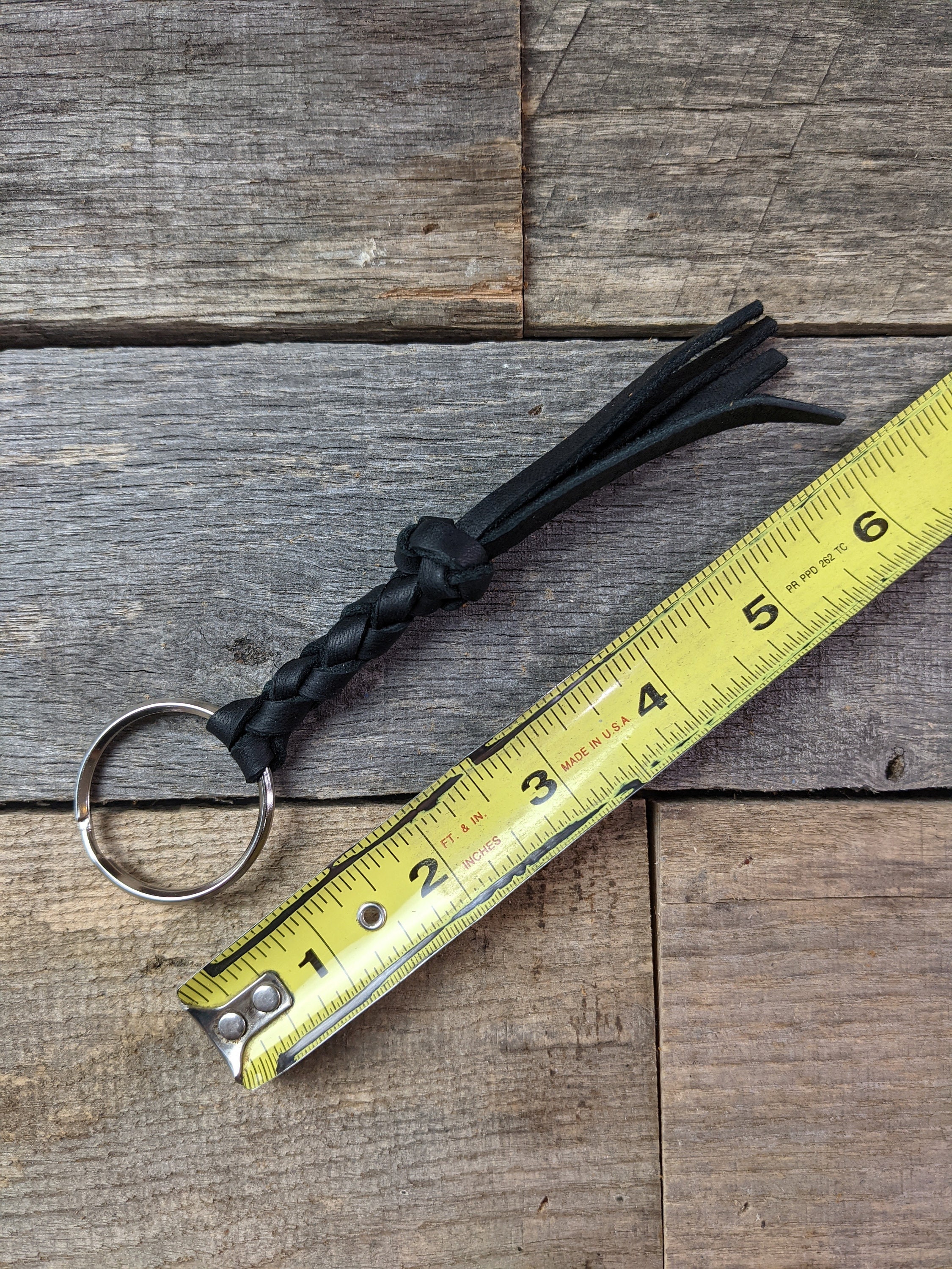 Ghurka Brass Key Ring, Black Leather Key Ring