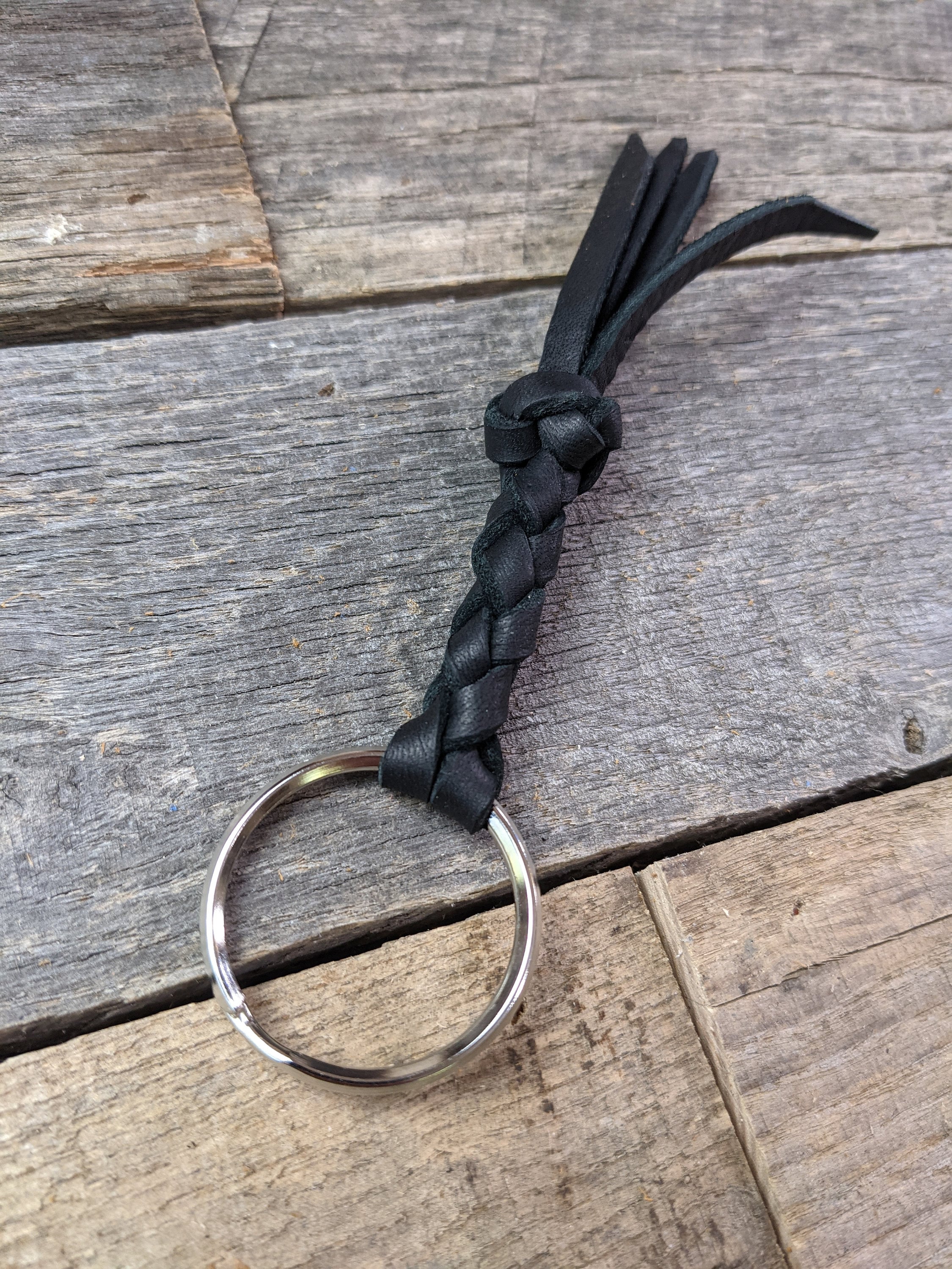 Odin Leather Goods Bleed Knot Keychain + Hook Black / Black