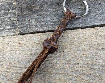 Men's Faux Leather Strap Keyring Keychain Key Chain Ring Keyfob Clip Holder P4 E - Foto 6