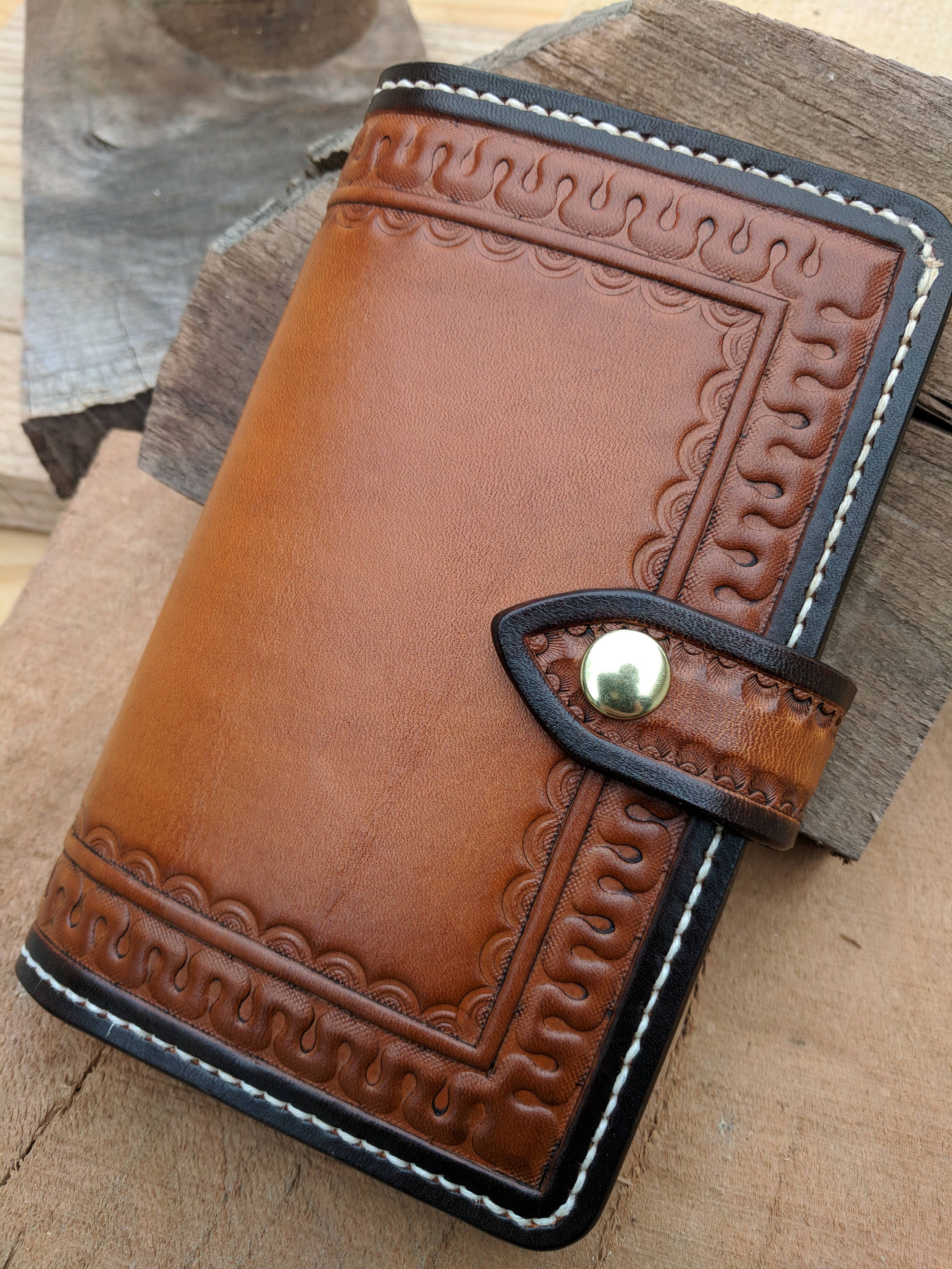 Leather Journal Field Notes Cover Travel Journal With Credit Etsy