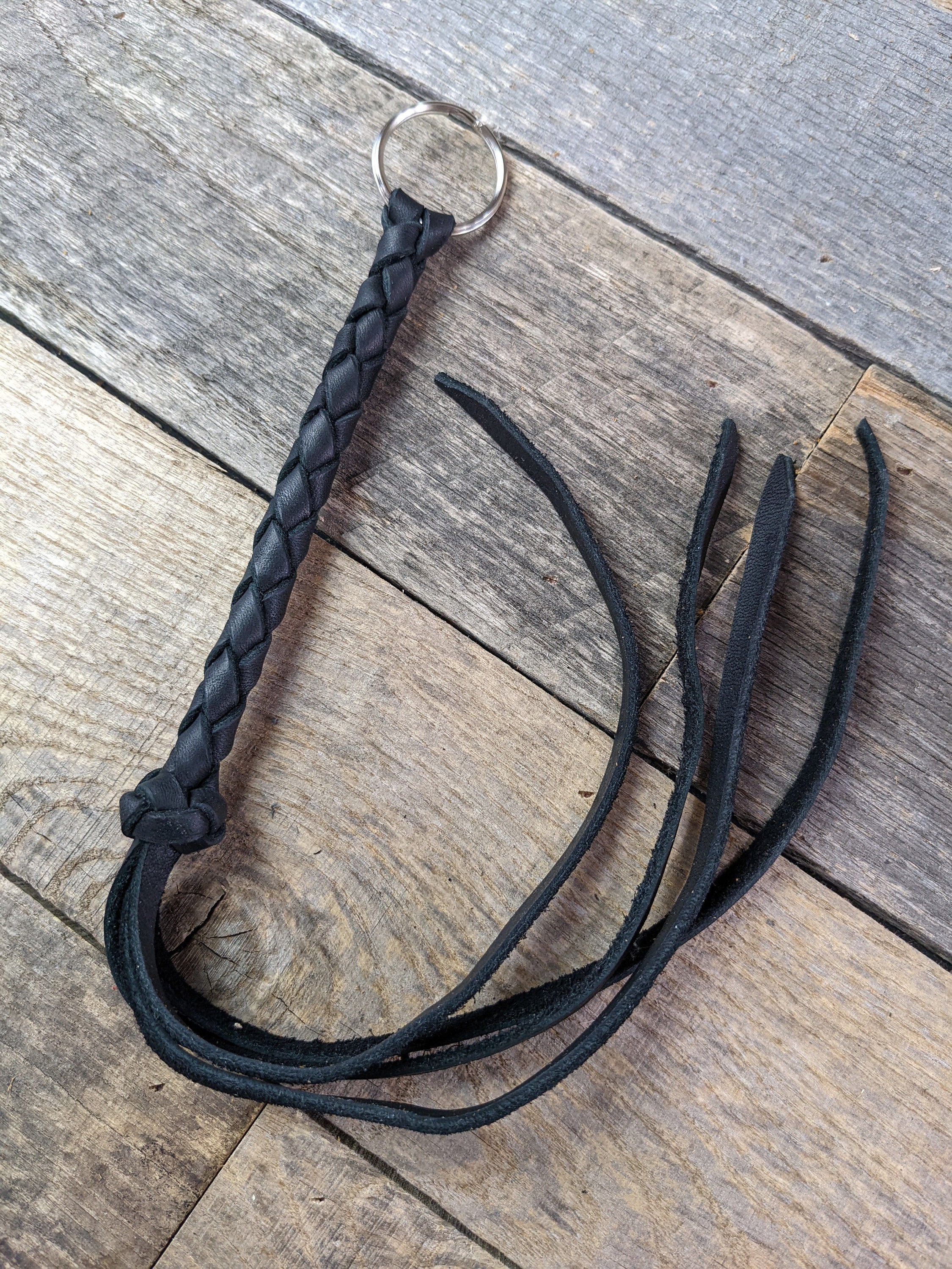 Leather whip keychain discount
