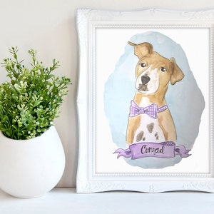 Custom Pet Portrait, Custom Pet Painting, Custom Handmade Watercolor Dog Painting, Cat Painting, Father's Day Pet Illustration Gift 1 Pet image 1