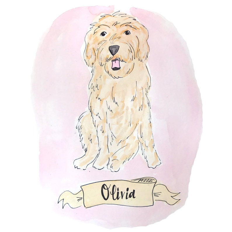 Custom Pet Portrait, Custom Pet Painting, Custom Handmade Watercolor Dog Painting, Cat Painting, Father's Day Pet Illustration Gift 1 Pet image 2