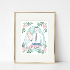 Custom Family Illustration, Custom Family Portrait, Family Painting, Couples Portrait, Christmas Gift, Wedding Gift, Anniversary Gift