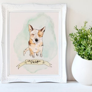 Custom Pet Portrait, Custom Pet Painting, Custom Handmade Watercolor Dog Painting, Cat Painting, Father's Day Pet Illustration Gift 1 Pet image 3