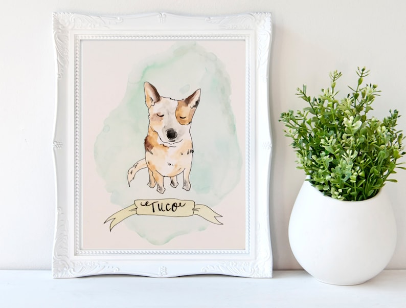 Custom Pet Portrait, Custom Pet Painting, Custom Handmade Watercolor Dog Painting, Cat Painting, Father's Day Pet Illustration Gift 1 Pet image 3