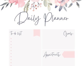 Digital Planner, Daily Planner, To Do List, Printable, Daily Planner, Daily Schedule, Appointments, Goals, Notes, Instant Download