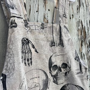Anatomy, Skeleton Cotton Crossback Apron ready to ship