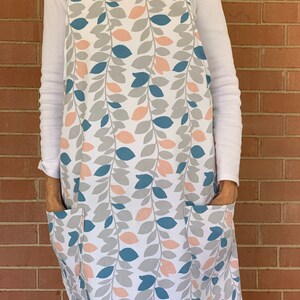 Leaf Print 100% Cotton Japanese Apron/Ready to Ship/Made in USA