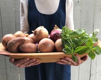 Blue Denim Cotton Apron/ Ready to Ship