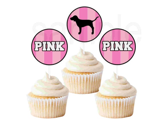 Victorias Secret Pink Inspired Cupcake Toppers