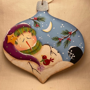 Sleeping Snowman Ornament