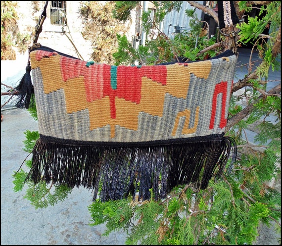 Modernized Boho Handmade Rug Tote Bag. Vintage Ki… - image 8