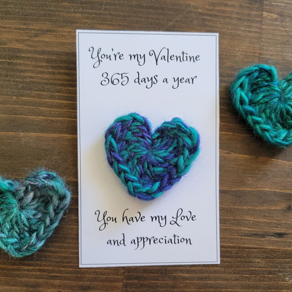 Valentines 365 Pocket Hug Heart Token | Crochet Pocket Hug | Partner Gift | Girl Gang Gift