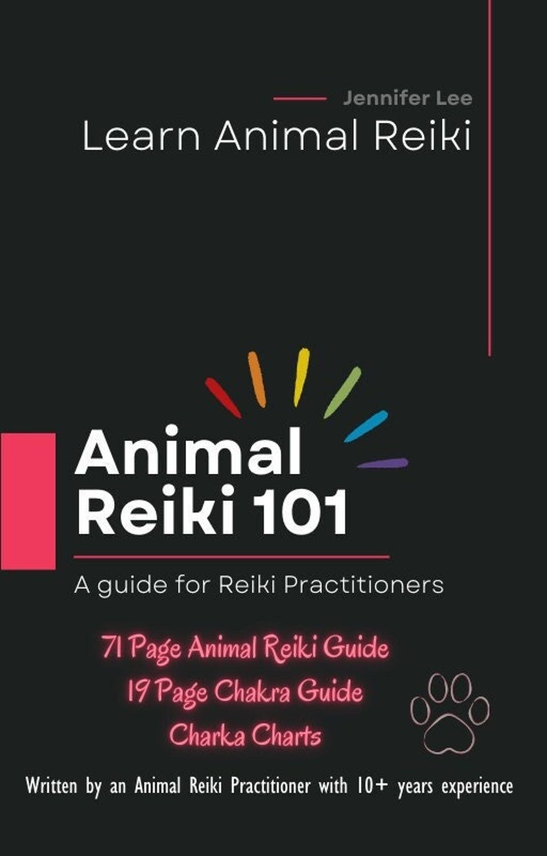 Animal Reiki 101 Course E-book Animal Chakra Guide Printable Chakra Charts Learn to give Reiki to your pet Animal Communication image 1