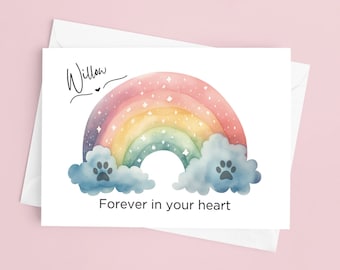 Custom Pet Loss Card | Rainbow Bridge Sympathy Card | Personalized Pet Bereavement Card