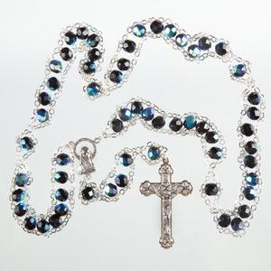 Schwarze Glas Perle Leiter Rosenkranz. Our Lady Treppe zum Himmel Rosenkranz Perlen. Extra starke Rosenkranz Perlen