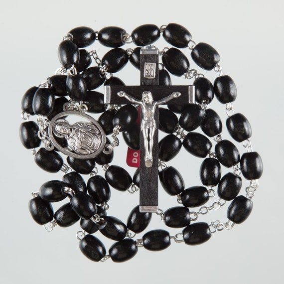 Double Wire Links Black Bead Extra Strong Hand Made Rosary