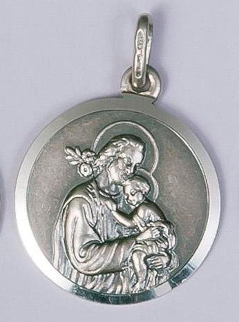 Sterling Silver Saint Joseph Medal. St Joseph Medal. Patron Etsy