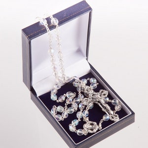 Traditional Catholic Rosary Beads. Hand Made and Strong Wire Rosary. Crystal Rosary Beads.