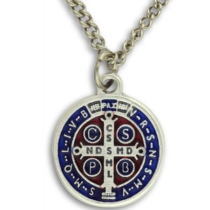 Heilige Benedikt Medaille und Kette. Benedikt Medaille. Heiliges Benedikt Kreuz. Benedikt Halskette. Benedikt Anhänger.