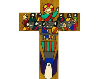6" (15 cms) First Holy Communion Cross. Hand made and painted cross. A perfect First Holy Communion Present. Holy Communion Day gift.