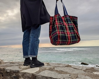 tartan shopper bag
