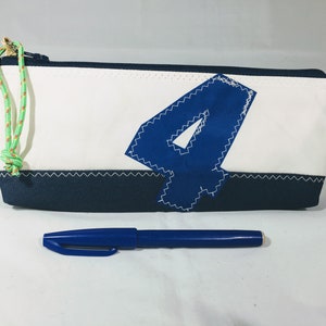 Astuccio portapenne in vela riciclata Borsa per cosmetici in tela da vela riciclata Borsa da toeletta fatta a mano Borsa per il trucco in materiale riciclato Borsa da viaggio Donna Bambino
