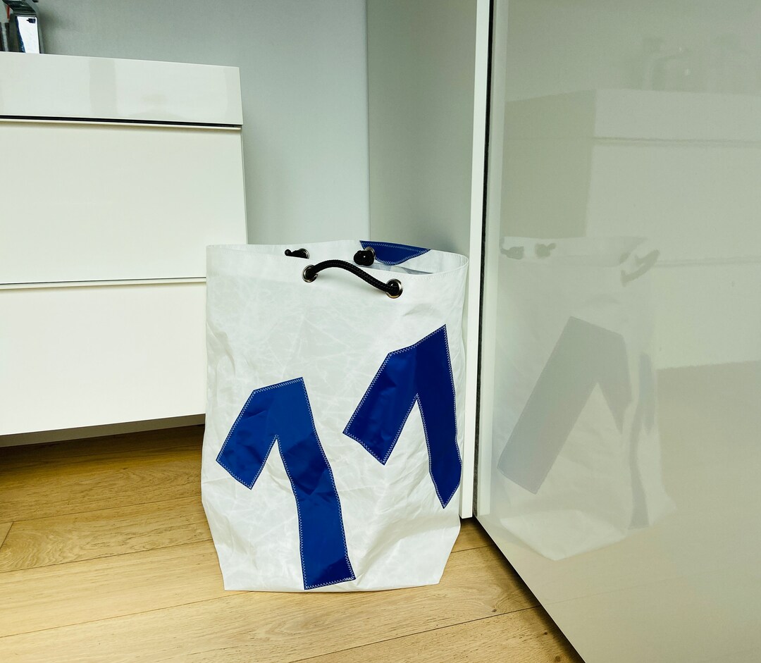 Curated visual reference: Visual Reference: Laundry Bag Upcycled Sail Big Bathroom Laundry Hamper Personalised