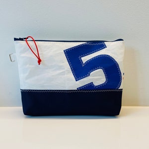 Trousse de maquillage en voile recyclée Trousse de toilette Trousse à cosmétiques Trousse de rasage de voyage Toile à voile Cadeau personnalisé