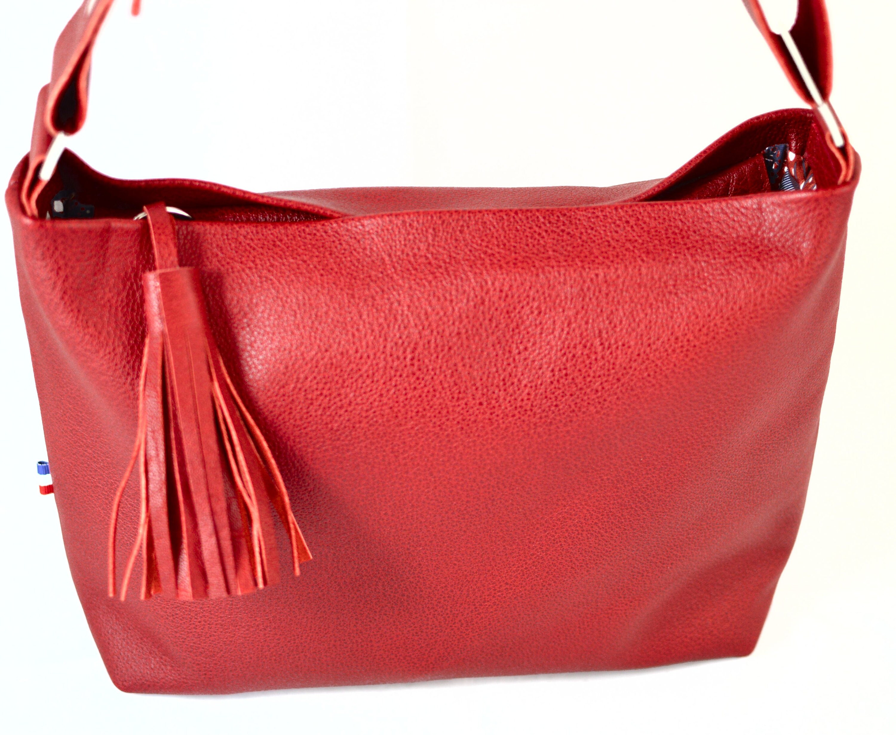 Red Leather Crossbody Shoulder Bag Handmade Large Handbag or Etsy