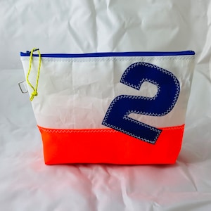 Upcycled Sail Pencil Case Recycled Sailcloth Cosmetic Bag Handmade toiletry Bag MakeUp Bag Travel Bag Number 2 Man Woman