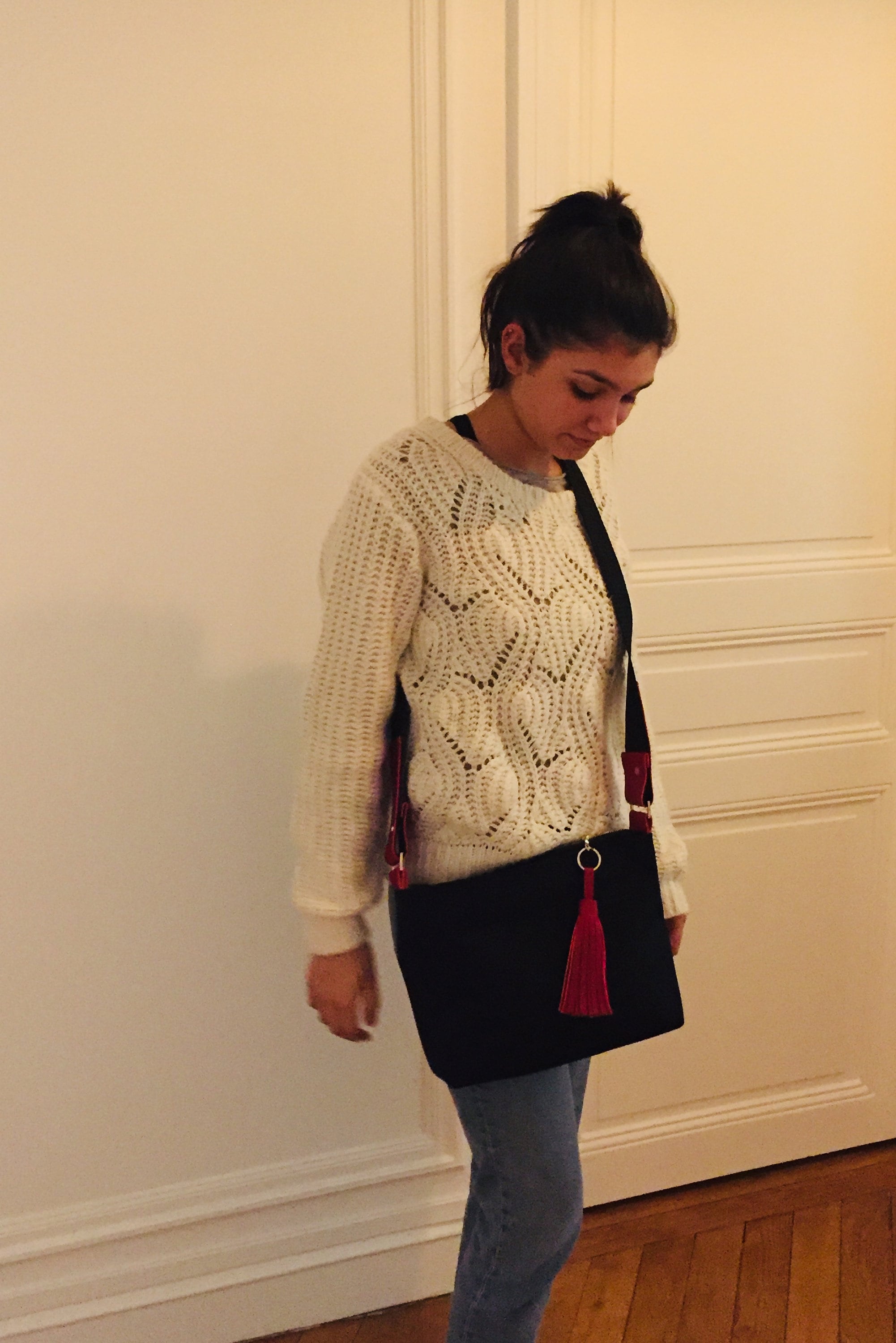 Canvas Leather Crossbody Bag Canvas Shoulder Bag Perfect Size Etsy