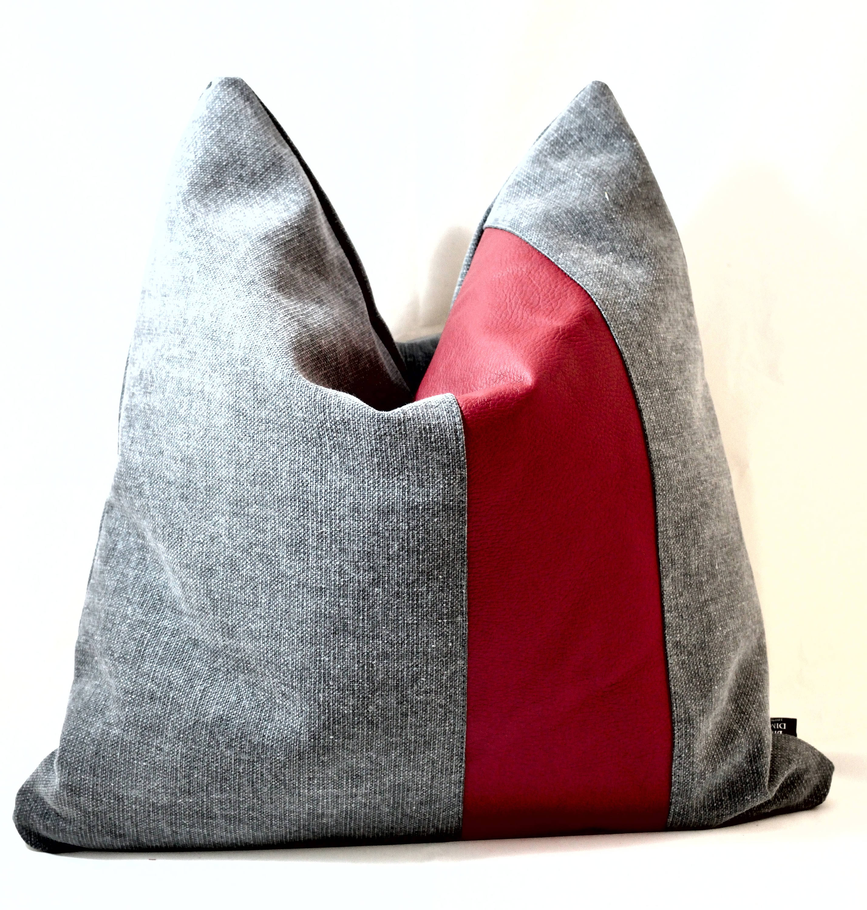 Throw Pillow Cover Cotton Linn Blend Leather Decorative 20x20 16x26 Cover Home Decor