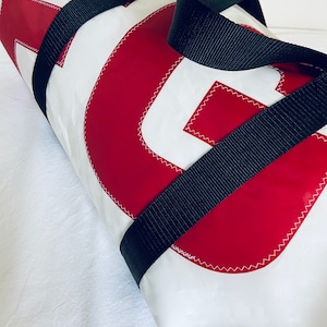 Upcycled Sail Cloth Duffle Bag Personalised Zero Waste Sports Duffel Bag Travel Bag Personalised gift