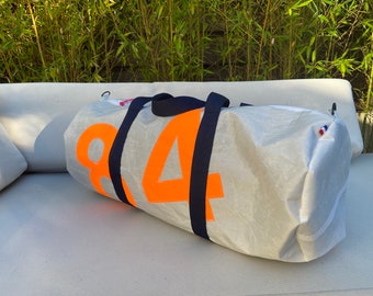 Upcycled Sail Cloth Duffle Bag Personalised Zero Waste Sports Duffel Bag Travel Bag Personalised gift