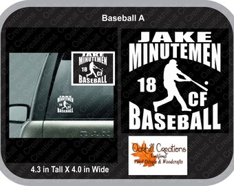 Baseball Customized Decal Window Sticker