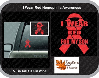 Hemophilia I Wear Red For Custom Decal Window Car Sticker