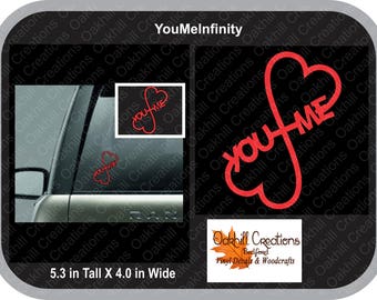 Infinity-You Me Heart - Shaped Decal