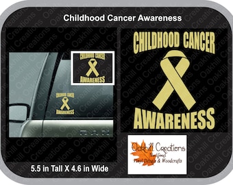 Childhood Cancer Awareness Ribbon Decal, car window sticker