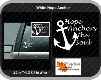 Hope Anchors the Soul Car Decal Window Sticker