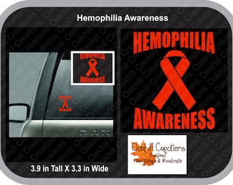 Hemophilia Awareness Ribbon Decal Sticker Window Decal