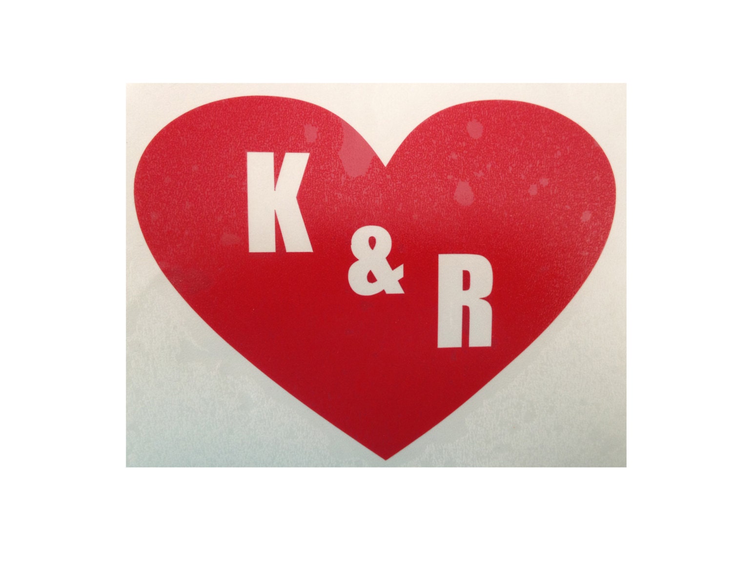 Initials Heart Car Decal Window Sticker Etsy