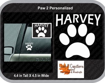 Paw Print Personalized Pet Window Sticker Decal